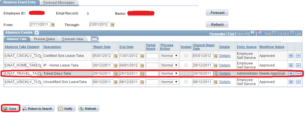 How to manually adjust Travel Time for Home Leave (2)